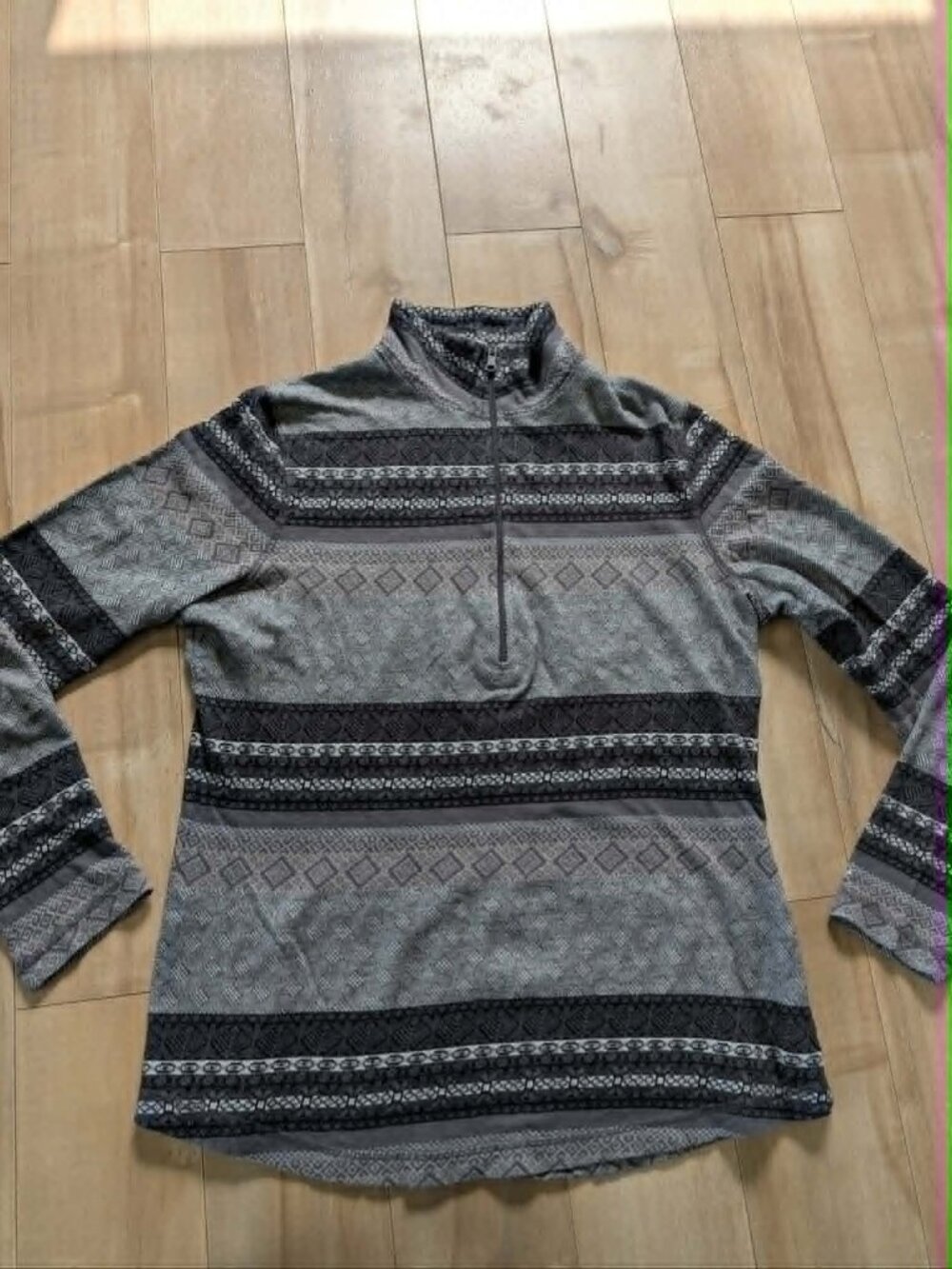 Woolrich Women's Nordic Print 1/4 Zip Pullover Sweater M